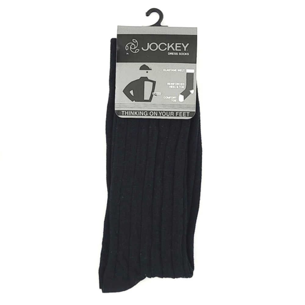 ⭐️3/ $30⭐️ New Jockey Men's Black Cotton Dress Socks Reinforced Heel Toe